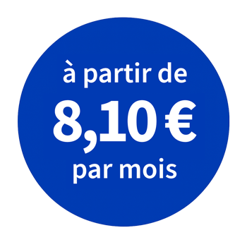 À partir de 8,10 € par mois – Prix indicatif de l’assurance pour professionnels